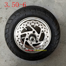 Good quality10 inch electric scooter wheels 6inch wheel hub + 3.50-6 vacuum Road tyre + Brake disc fits Folding electric scooter 2024 - buy cheap