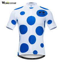 Weimostar Summer Blue Spot Cycling Jersey Shirt Men Bicycle Wear Maillot Ciclismo Mountain Bike Jersey Downhill Cycling Clothing 2022 - buy cheap