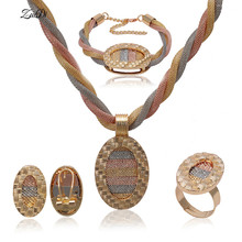Presente de noiva estilo nigeriano, conjunto de joias com contas douradas estilo dubai, cores douradas 2024 - compre barato