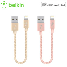 Belkin Original MFi Certified 8 pinos para Relâmpago para USB Metálico 15 cm XS Max XR Curta Cabo para iPhone 7 6 Plus F8J144bt06IN 2024 - compre barato
