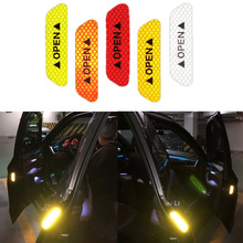 OPEN Car Door Stickers Auto Warning Safety mark Reflective Stickers For Toyota alphard Tundra PRADO 4Runner Avensis Aygo REIZ 2024 - buy cheap