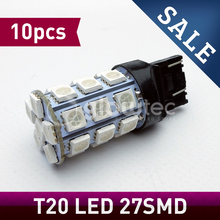 10pcs T20 RED 27SMD 5050 LED Car Brake Rear RED Stop Light Bulb Lamp WY21W 7440 7443 T20 27SMD 5050 Lighting Red color GLOWTEC 2024 - buy cheap