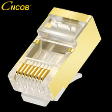 CNCOB Cat6 FTP gold-plated shielded cable connector RJ-45 modular Ethernet connector network crystal head 8P8C rj45 connector 2024 - buy cheap