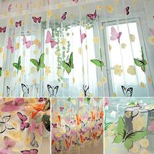 Colorful Bedroom Butterfly Gauze Curtain for Living Room Home Decor Romantic Window Sheer Voile Curtains Tulle Windows Door Curt 2024 - buy cheap