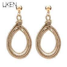 Simple Metal Spiral Water Droplets Earring For Women Bohemia Circular Statement Big Earring Accessories Jewelry Gift UKEN 2024 - buy cheap