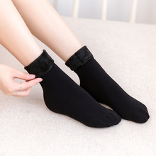 Warm Women's Plus Velvet Winter Socks High Elastic Thickening Snow Socks Above Ankle Solid Casual Socks calcetines mujer 2024 - buy cheap