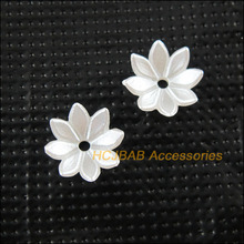 200 New Lotus Flower Charms Acrylic Spacer Beads end Caps Pearl White 10mm 2024 - buy cheap