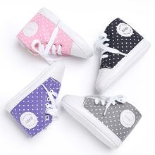 New 4 colors Polka Dot Baby Canvas shoes First walkers Baby moccasins Soft bottom Crib Infant Prewalker Baby Girls shoes Boots 2024 - buy cheap