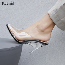 Kcenid-zapatos de tacón alto transparente para mujer, calzado de vestir con punta en pico, sin cordones, de fiesta, a la moda, de PVC, 33-41 2024 - compra barato