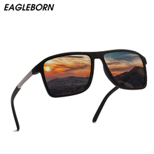 Очки солнцезащитные EAGLEBORN Polaroid мужские, квадратные винтажные Поляризационные солнечные очки от известного бренда, ретро 2024 - купить недорого