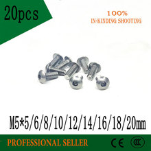 20pcs M5*5/6/8/10/12/14/16/18/20mm Stainless Steel 304 Round Head Screws Mushroom Hexagon hex Socket Button Head Screw Bolt 2024 - buy cheap