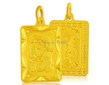 New Arrival 999 24K Solid Yellow Gold Pendant / Bless Dragon Oblong Pendant / 5.36g 2024 - buy cheap