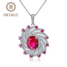 GEM'S BALLET Ruby Vintage Gemstone Fine Jewelry Pure 925 Sterling Silver Spiral Shape Pendants Necklace For Women Engagement 2024 - buy cheap