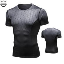 100p Men Wicking&Quick-Dry T-Shirt,High Elastic Tight Slim Breath Short Sleeve Top,Sporting Fitness Gradient Color O Neck Shirts 2024 - buy cheap