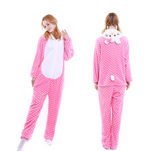 Dropship Adult High Quality Bow Cat Kigurumi Onesies Sleepwear Animal Anime Cartoon Pajamas Cosplay Costumes 2024 - buy cheap