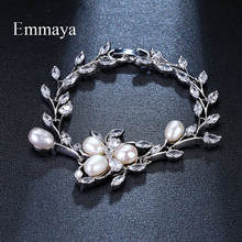 Emmaya pulseira de flores em três cores, originais, aaa, zircônio cúbico, moda feminina, elegante, festa de casamento, presente de aniversário 2024 - compre barato