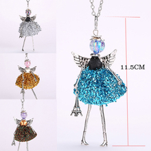 YLWHJJ new women doll long necklace angel wings pendant handmade girl Lovely maxi necklaces & pendants brand hot fashion jewelry 2024 - buy cheap