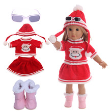 Doll Clothes Winter suit Christmas gift 3pcs sweater set For 18" American Doll &43cm baby doll clothes 2024 - buy cheap
