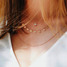 Nueva moda collar con personalidad hembra Multi-capa de oblea dulce collar de oro de la joyería de las mujeres declaración collar al por mayor 2024 - compra barato