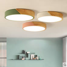 Nordic modern minimalist ceiling lamp wood round home decoration ideas macarons color acrylic iron lighting lamp 2024 - buy cheap