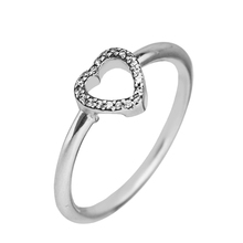 Anillo de marco de corazón de puzle para mujer, anillos de compromiso de boda de Plata de Ley 925, CZ transparente, joyería S925 2024 - compra barato