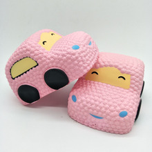 12CM Jumbo coche rosa pastel correas del teléfono decoración DIY Mini Mochi sonrisa cara pan blando juguetes de Squeaeze chico divertido regalo en broma 2024 - compra barato