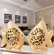 Wedding gift  Lovers gifts  modern ceramic decoration  Home decor  living room  a couple of fish  Tropical fish figure  figurine 2024 - buy cheap