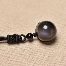 16mm Black Obsidian Rainbow Eye Beads Ball jewelry Stone Pendant Transfer Lucky Love Crystal Jewelry 2024 - buy cheap