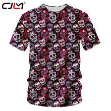 CJLM 2018 Men T Shirts Fashion Voodoo Skulls Design Short Sleeve Casual Tops Hipster Flower Skull 3D Full Print T-Shirt Cool Tee 2024 - buy cheap