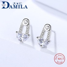 Fashion crystal shoe earrings silver 925 earrings for women S925 sterling silver jewelry accessories earing for female girls 2024 - buy cheap