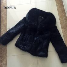 Lady Fashion Luxury Big Natural Fox Fur Collar Real Full Pelt Rabbit Fur Coat Whole Skin Rabbit Fur Waistcoat WSR73 2024 - buy cheap