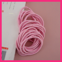 50PCS 16.0cm circle 4mm Light Pink Elastic Ponytail Holders hair bands with gluing connection,elastic hair ties 2024 - купить недорого