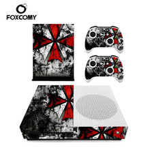 Capa de console de vinil personalizada guarda-chuva vermelho e branco para microsoft xbox one slim skin stickers controller protector para xboxone s 2024 - compre barato
