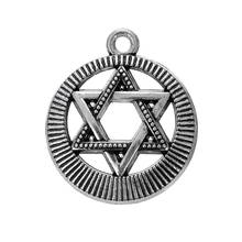 my shape Star of David Charm 30pcs metal Tibetan Silver Plated Hexagram Hebrew lead free nickel free 2024 - buy cheap