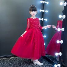 summer brand Handmade Girls Long Dress Princess Evening Dresses Pageant wedding Party Girl Ball Gown Children Vintage 4-12Y 2024 - buy cheap