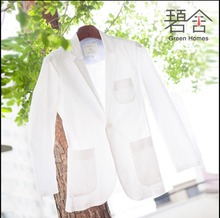 S-3xl 2021 Summer Fashion New Men's Single Suit Cotton Linen Coat Tide Small Suit Thin White And Black Clothing Singer Costumes 2024 - buy cheap