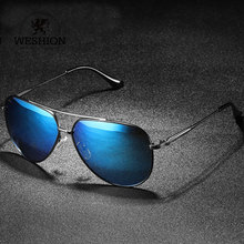 Солнцезащитные очки WESHION в стиле ретро для мужчин и женщин, поляризационные брендовые дизайнерские очки-авиаторы, Классические солнцезащитные очки для вождения, 2018 UV400, мужские солнцезащитные очки 2024 - купить недорого