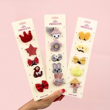 5PCS/set Cartoon Crown Bow Girls Cute Hairpins Handmade Princess Barrettes Hair Clips Headbands Kids Girls Hair Accessories 2024 - buy cheap