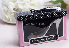 High heels bottle opener metal beer opener gift box wedding favor pink color 10pcs/lot wedding decoration 2024 - buy cheap