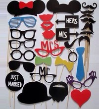 30sets/lot,31pcs/set DIY Photo Booth Props Hat Mustache On A Stick Wedding Birthday party fun favor 2024 - buy cheap