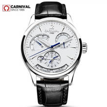 Carnival energy display automatic mechanical Watches Men Luxury Brand Watch men clock military genuine leather strap montre saat 2024 - buy cheap