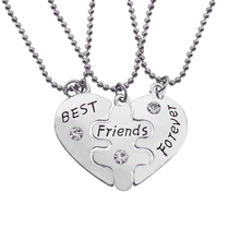 Fashion Jewelry Letters Best Friends Forever Friendship Necklace Undertale BFF Best Friends Necklaces & Pendants 3Pc/Set 2024 - buy cheap