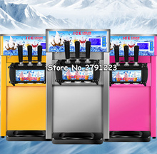 Máquina de sorvete macio 220v/110v, geladeira de frutas com 3 sabores, iogurte congelado, máquina de rolo 2024 - compre barato