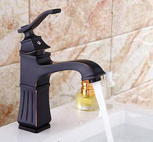 Copper short bathroom sink basin faucet, Antique black wash basin faucet hot and cold, Oil Rubbed Bronze basin faucet mixer tap 2024 - buy cheap