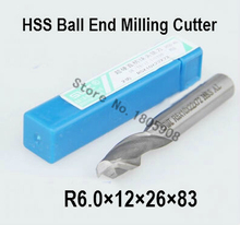 Free shipping 2PCS R6.0 high speed steel ball end milling cutter, straight shank white steel cutter, R alloy milling cutter 2024 - buy cheap