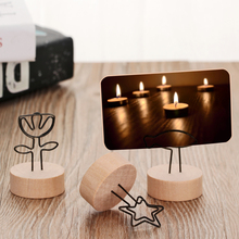 1PC Creative Round Wooden Photo Clip Memo Name Card Pendant Holder Note Articles Picture Frame Table Number Wedding Photo Holder 2024 - buy cheap