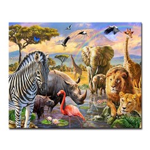 Frame DIY Digit Oil Painting By Numbers Drawing Kits Coloring  Forest Animals Gift Lion Flamingo Picture On Canvas Home Wall Art 2024 - buy cheap