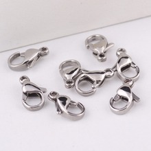 reidgaller 20pcs 12mm stainless steel lobster clasps for bracelets necklace pendant connector findings diy jewelry accessories 2024 - buy cheap