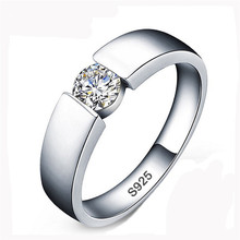 Solitaire male 925 Silver Ring Set 0.6ct AAAAA CZ Diamant Engagement Rings Jewelry Wedding Rings for Men 2024 - buy cheap