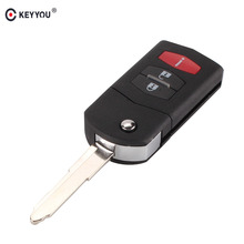 Keyyou carcaça de chave remota para mazda, dobrável, 2 + 1, 3 botões, 3, 5, 6, cx5, cx7, cx9, rx8, usb 2009 a 2012, capa de chave para carro 2024 - compre barato